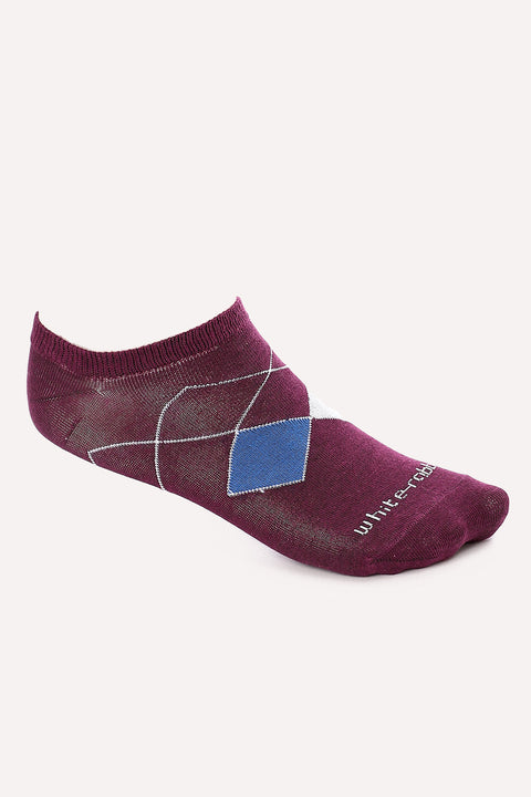 Ankle Socks With Argyle Pattern