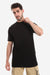 Slip On Ribbed Patterned Allover Black Casual Tee
