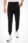 sweatpants -Zipped Pockets Slip On Sweatpants With Hem - Black