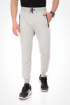 Zipped Pockets Slip On Sweatpants With Hem - Heather Grey