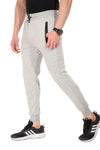 Zipped Pockets Slip On Sweatpants With Hem - Heather Grey