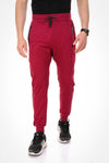 Zipped Pockets Slip On Sweatpants With Hem - Wine