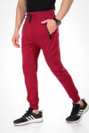 Zipped Pockets Slip On Sweatpants With Hem - Wine