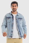 Denim Jacket With Front Pockets - Light Blue