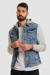 Adjustable Hooded Neck Winter Denim Jacket