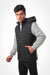 Waterproof Adjustable Hooded Buffer Jacket With Cotton Sleeves - Black