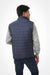 Waterproof Adjustable Hooded Buffer Jacket With Cotton Sleeves - Navy Blue