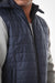 Waterproof Adjustable Hooded Buffer Jacket With Cotton Sleeves - Navy Blue