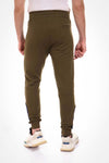 Sweatpants - joggers with two-tone pockets - olive green and navy blue