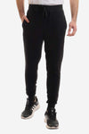 Fully Ribbed Plain Sweatpants - Black