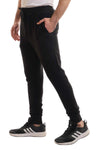 Fully Ribbed Plain Sweatpants - Black