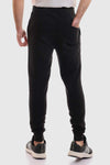 Fully Ribbed Plain Sweatpants - Black