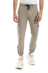 Side Zipper Pockets Plain Polyester Joggers