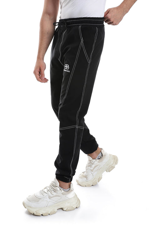 Elastic Waist With Drawstring With Sweatpants* *- Black!