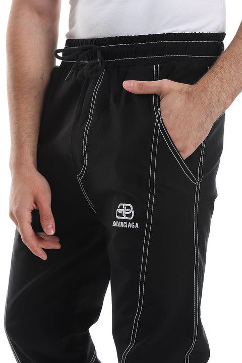Elastic Waist With Drawstring With Sweatpants* *- Black!
