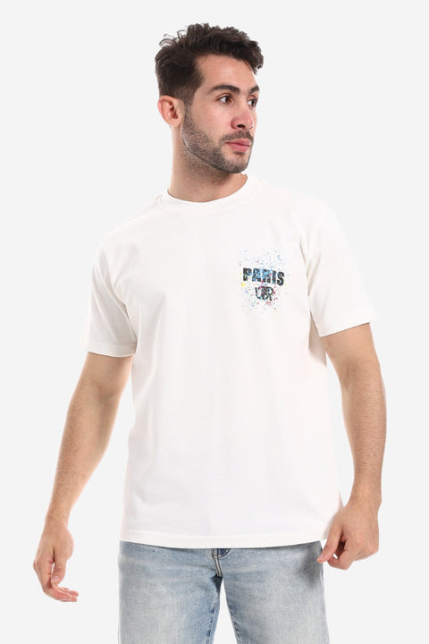 " Printed Patterne Slip On Round Neck T-Shirt