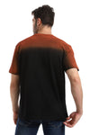 Gradient Colors Short Sleeves T-Shirt - Halloween Orange & Beige