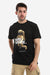 Space Printed Slip On Round Neck T-Shirt - Black