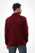 Ribbed Turtle Neck Plain Pullover - Dark Red