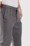 Slub Pattern Classic Chino Pants – Grey