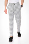 Bi-Tone Plaids Fashionable Slim Pants - Black & Grey