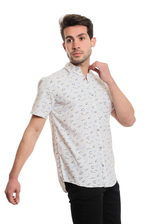 Summer Patterned Shirt With Short Sleeves