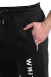 Thigh To Knee Printed "Whte Rabbit" Sweatpants – Black