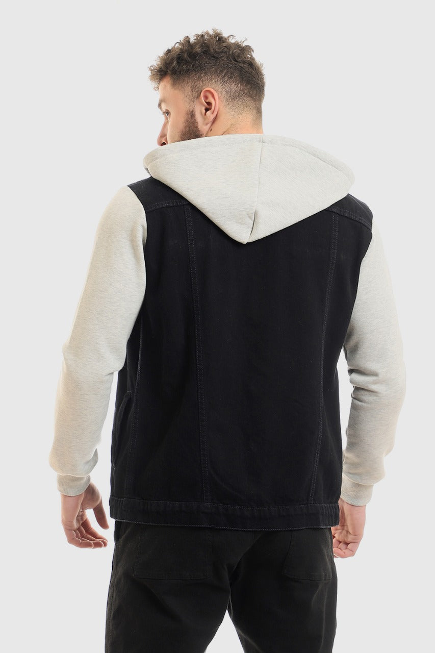 جاكيت من الجينز الدينم بكابيشو قابل للتعديل