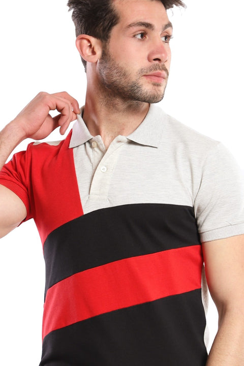 Tri-toned Short Sleeves Polo Shirt